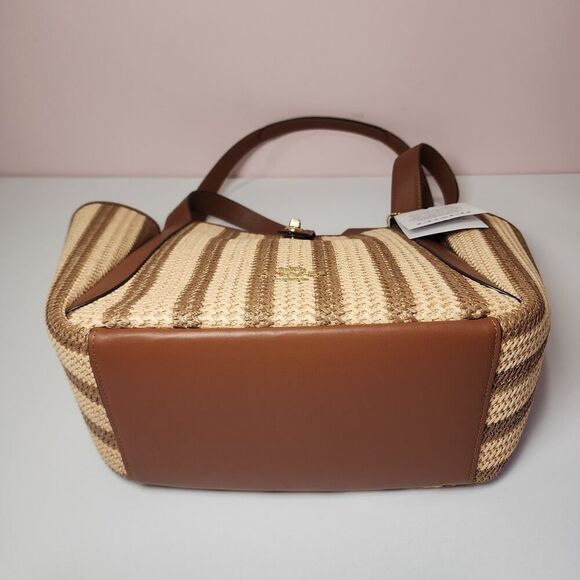 NWT COACH CBG92 Hadley Turnlock Tote Bag Gold/Redwood Multi - Picture 7 of 7